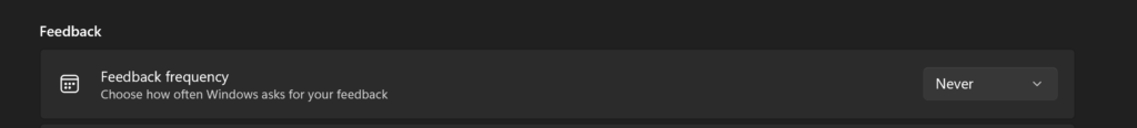Feedback frequency setting in Windows 11
