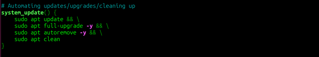 A system update bash script.